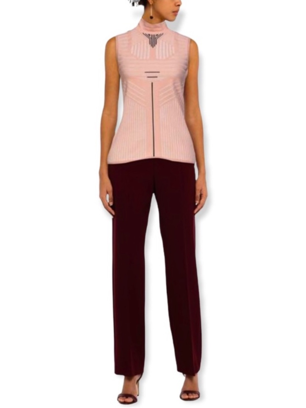 Prada Peach-Beige Sleeveless Knit Turtleneck